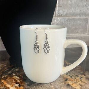 Silver Hamsa Hand Earrings